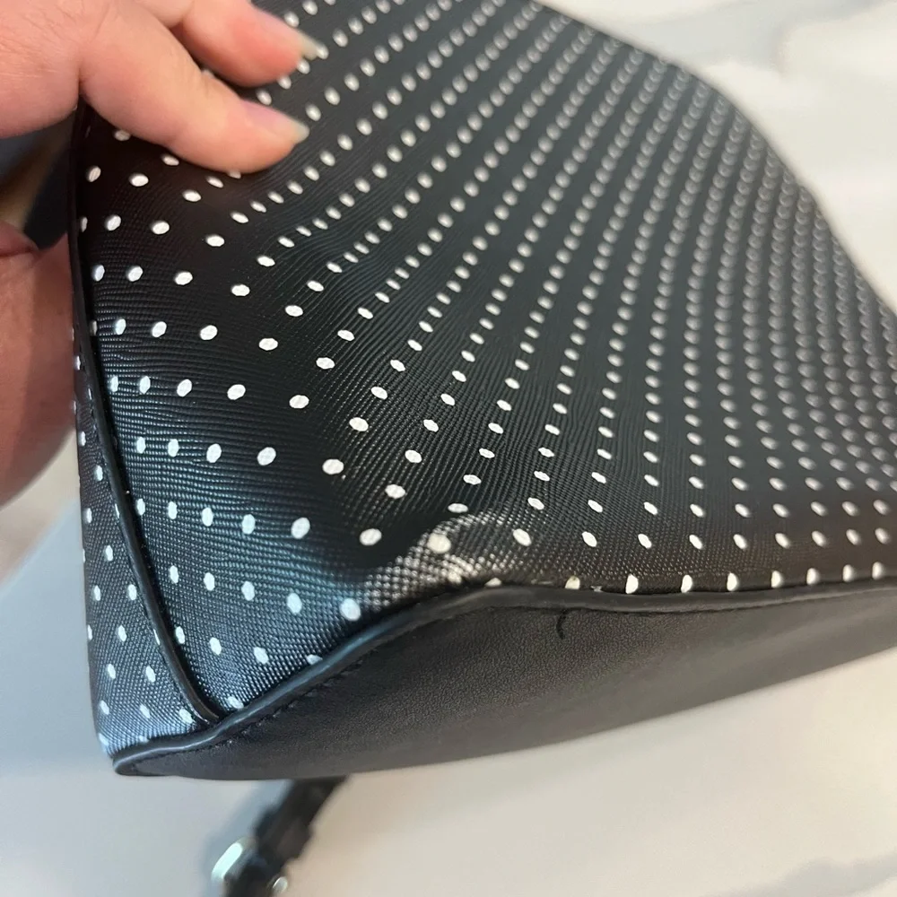 NANETTE LEPORE‎ Dome Black And White Polka Dot Crossbody Bag